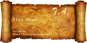 Ticz Alex névjegykártya